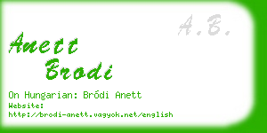 anett brodi business card