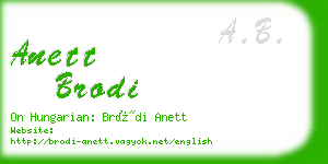 anett brodi business card